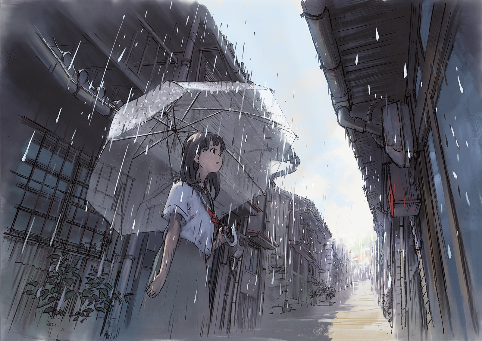The girl with unbrella