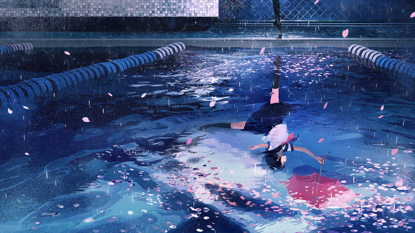 春、プールサイドの気象予報士 by  げみ
